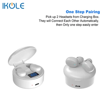 IKOLE TWS Bluetooth 5.0 WirelessEarphones s LCD zaslonom punjenje Cass stereo HIFI Duboki Bas sportski vodootporne slušalice slušalice 1