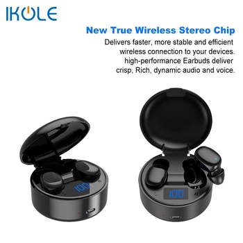 IKOLE TWS Bluetooth 5.0 WirelessEarphones s LCD zaslonom punjenje Cass stereo HIFI Duboki Bas sportski vodootporne slušalice slušalice 2