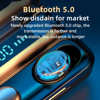 F9 TWS bežične Bluetooth slušalice 5.0 HIFI Slušalice Mini In-ear Sports Running Headset podrška za IOS i Android telefone HD Poziv 2