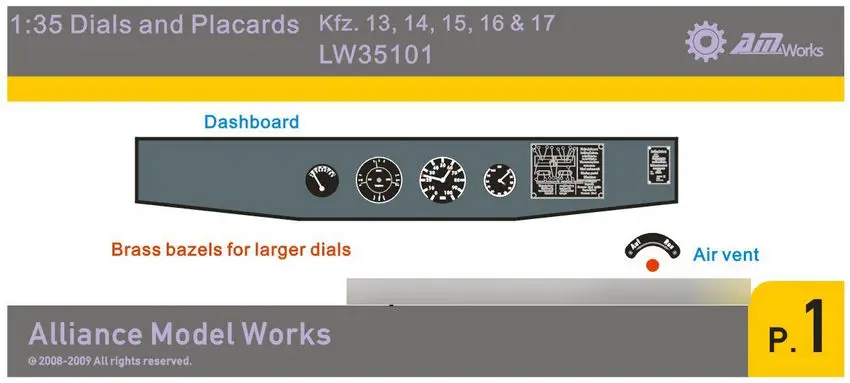 1/35 skala auto brojčanika i plakata Kfz. 13-14-15-16 & 17 (PE+naljepnica) LW35101 Modeling Upgrade Kits Slika 2