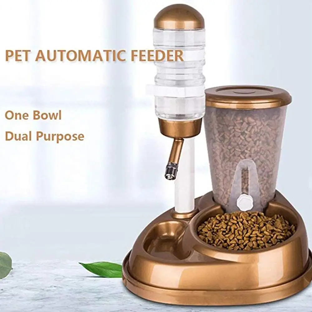 2 u 1 Pet Cat Dog Automatic Feeder with Large Capacity Water Fountain Food Bowls and Water Bottle Dispenser for Dog Mačka Zec Slika 4