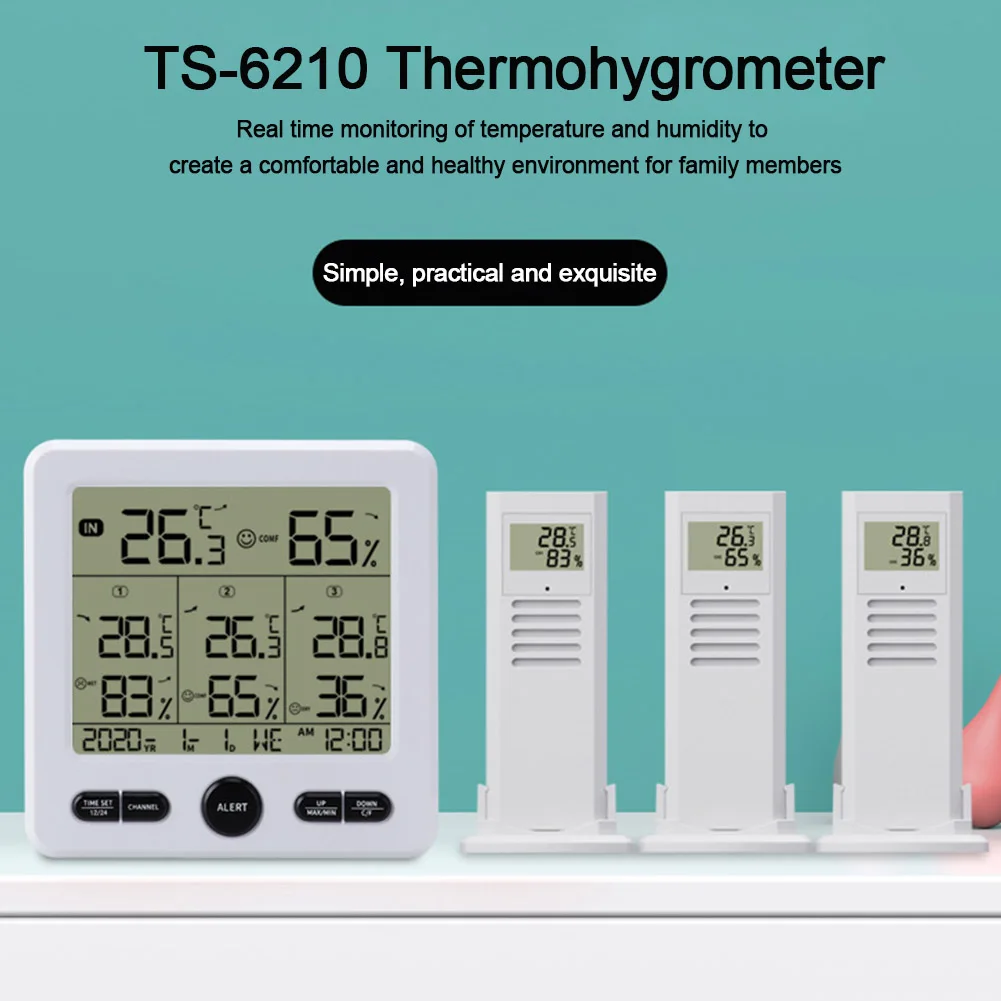2 U 1 Unutarnji Vanjski Bežični Svjetla Office Home Monitor Temperature Spavaća Soba Višenamjenski Digitalni Termometar Hygrometer Slika 2