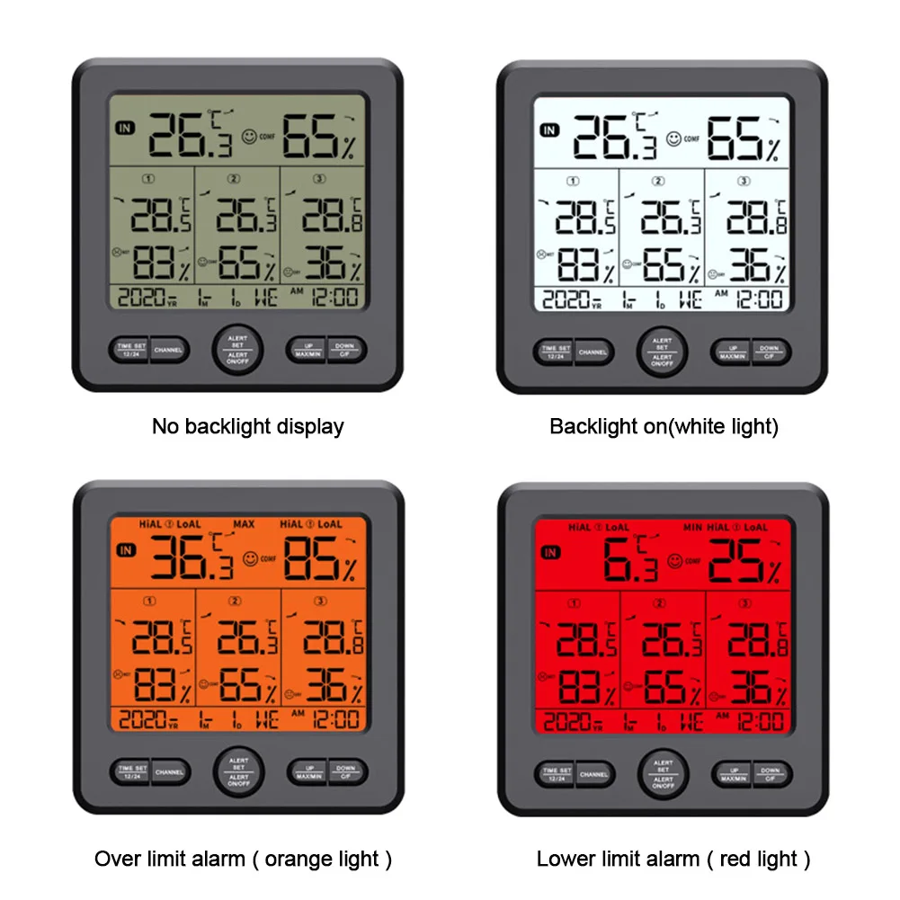 2 U 1 Unutarnji Vanjski Bežični Svjetla Office Home Monitor Temperature Spavaća Soba Višenamjenski Digitalni Termometar Hygrometer Slika 4