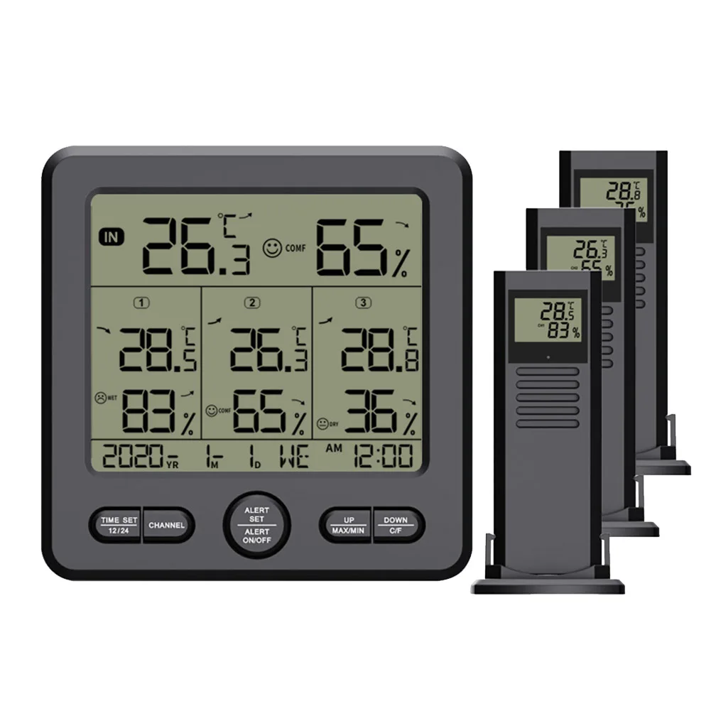 2 U 1 Unutarnji Vanjski Bežični Svjetla Office Home Monitor Temperature Spavaća Soba Višenamjenski Digitalni Termometar Hygrometer Slika 5