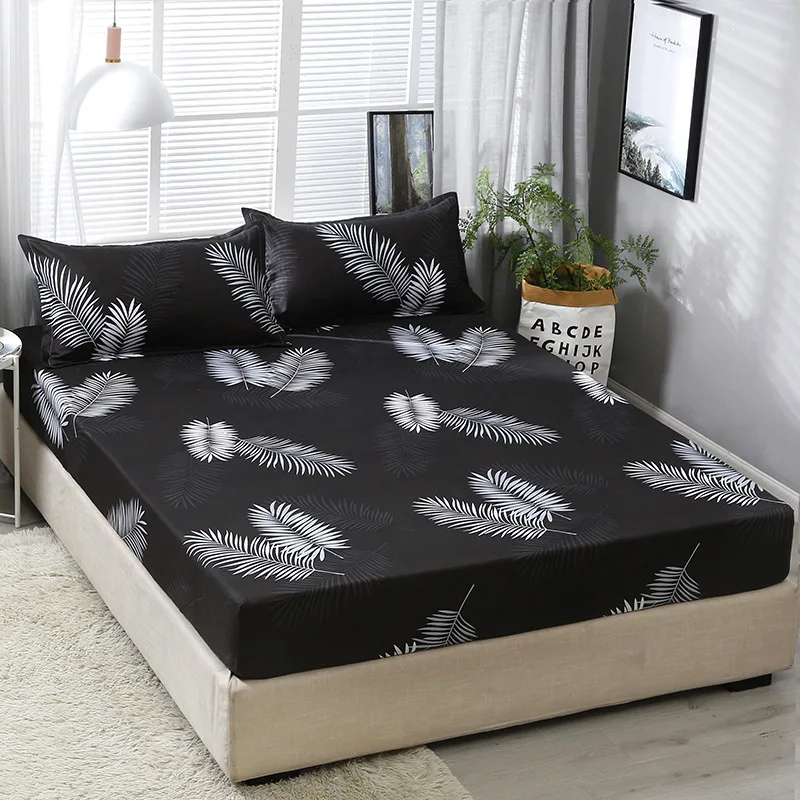 200x220cm Heart-Shape Printed Fitted Sheet poliester materijal kvalitetan Elastična traka krevetu jastučnicu za punu veličinu Slika 2