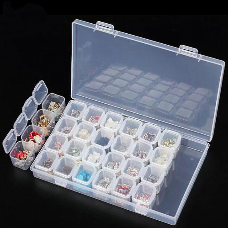 28 grid 5D DIY Dijamant slikarstvo bušilica kutija kutija za nakit gorski kristal vez Crystal perle organizator torbica za skladištenje kontejner Slika 4