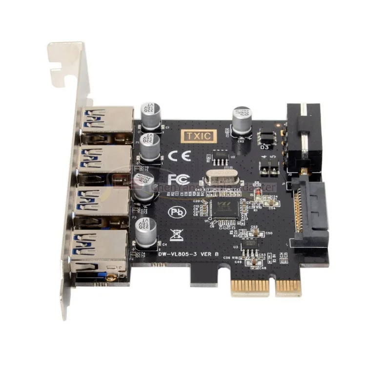 4 priključka PCI-E na USB 3.0 hub PCI Express adapter kartice za proširenje 5 Gbit / s i za matične ploče Slika 1