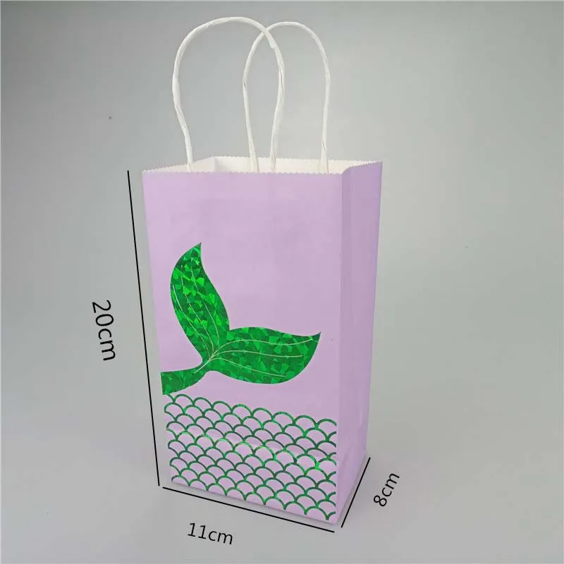 5pcs rep sirene papirnate vrećice Kraft paper bag poklon torba vjenčanje dječji tuš vrećicu bombona Sirena rođendan dekor suveniri isporuke Slika 5