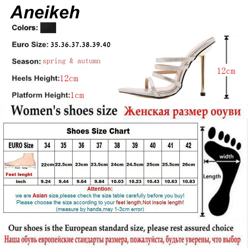 Aneikeh NEW 2021 Seksi uskopojasni Crystal PU Femmes Mules Sandales ljeto oštar čarapa i visokih peta moda Slip On Party Ženske cipele Slika 1