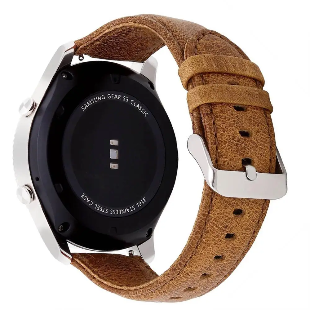 BEAFIRY 22mm 20mm Watch Band Crazy Horse smeđe kožne narukvice za satove narukvice sata Samsung galaxy watch 42mm 46mm Ticwatch2 Slika 2
