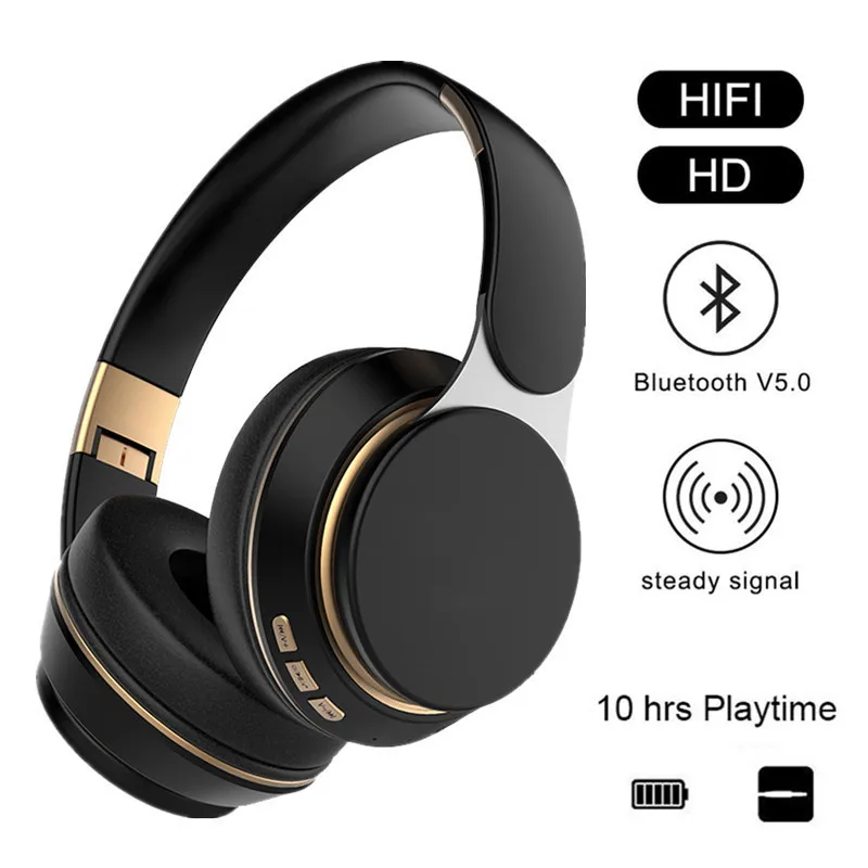 Bežične Bluetooth slušalice 5.0 sklopivi stereo podesiva s HD-mikrofon Aktivno buke podržava TF kartice Radio bezbolno Slika 2