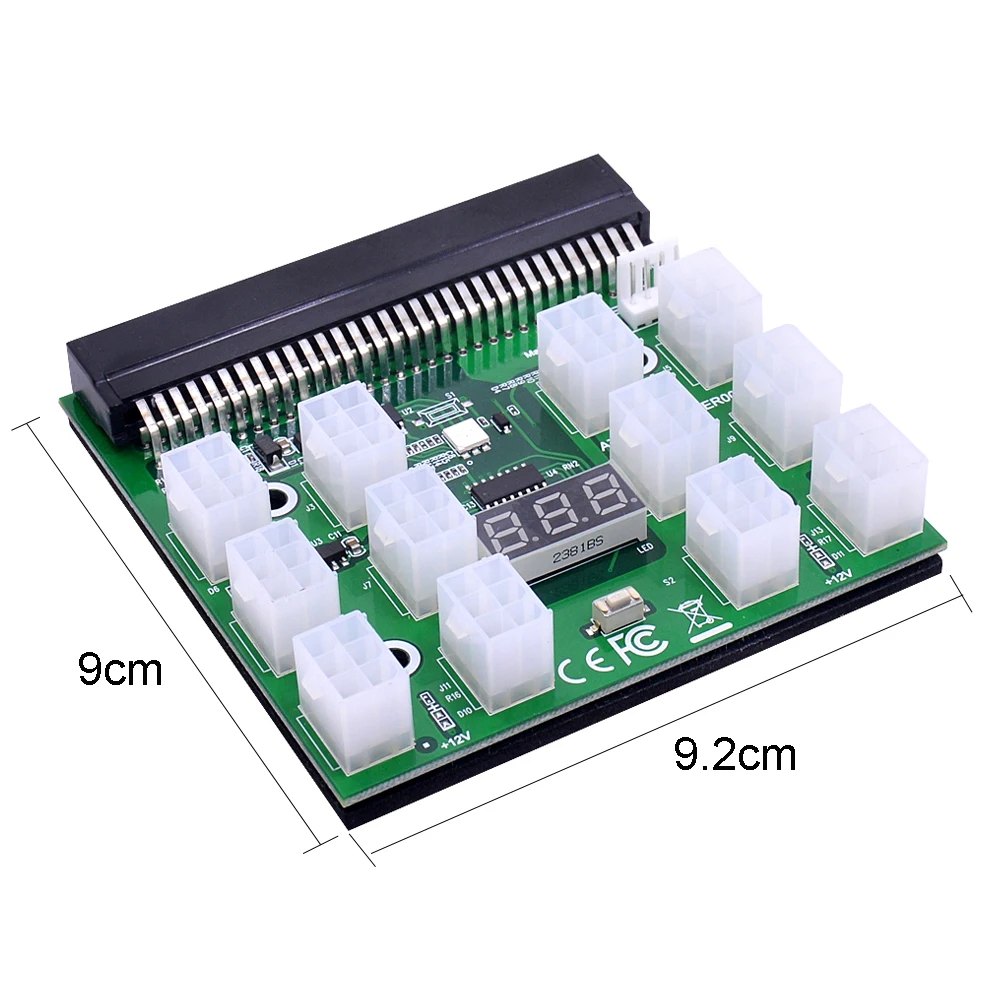 CHIPAL Power Module Breakout Board Kits with 12pcs 17pcs 6Pin to 6+2 8Pin Power Cable for HP 1200W 750W PSU GPU Mining Ethereum Slika 2