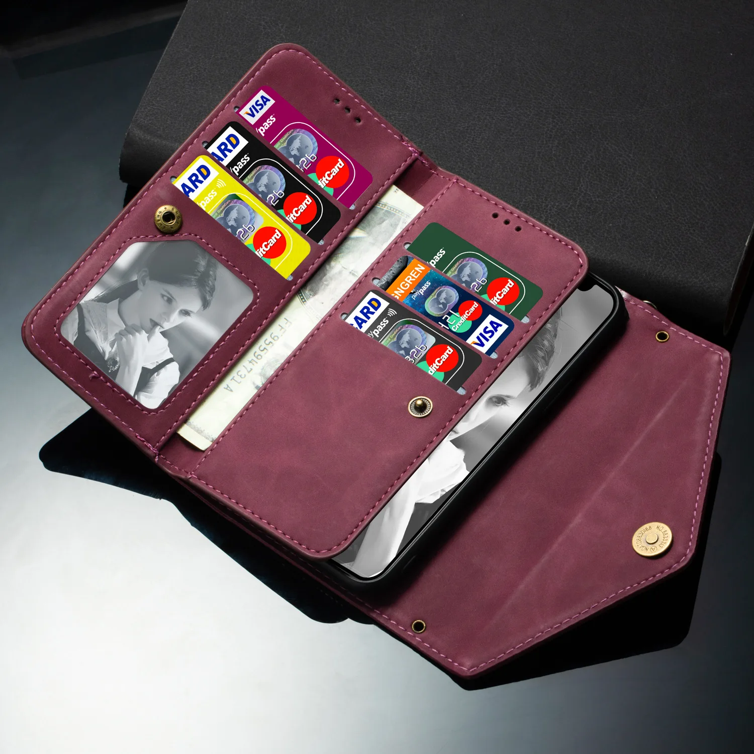 Crossbody kožna torbica za IPhone 12 11 Mini Pro XS Max XR 7 8 6 6s Plus 5G luksuzni novčanik flip kartice stalak torbica za telefon Slika 4