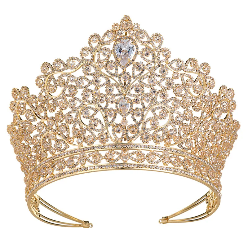 Hadiyana Princess Luxury Jewelry tiaras i kruna оголовье nova ljubav vjenčanje velike vjenčanje pribor za kosu Kruna za žene HG6010 Slika 5