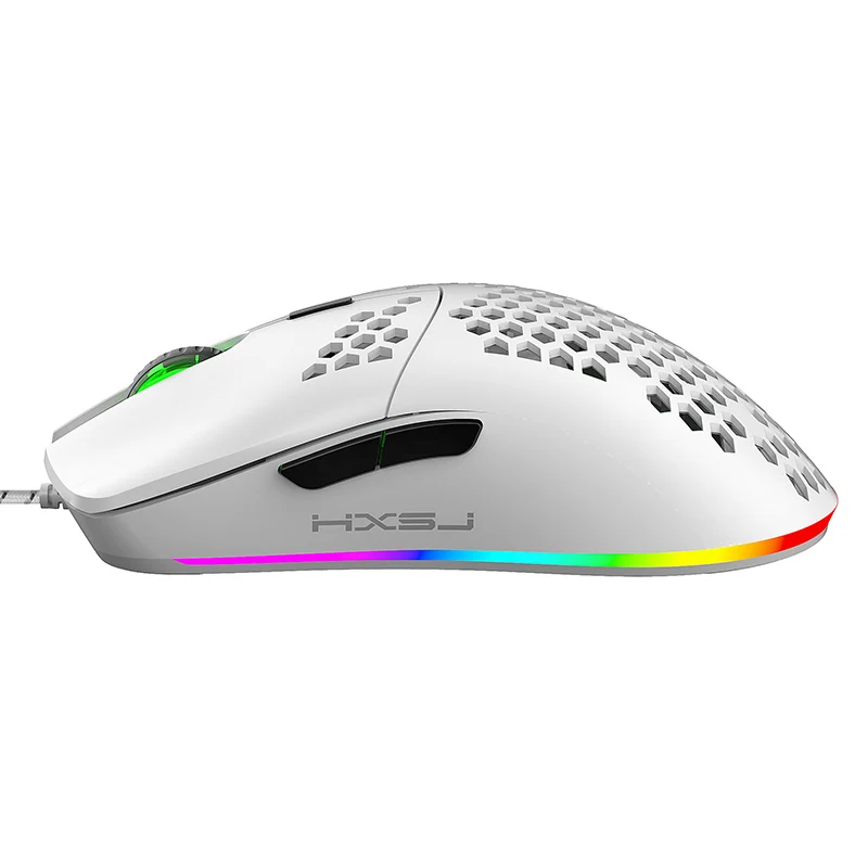 HXSJ J900 USB Wired Gaming Mouse RGB Gamer Mouses with Six Adjustable DPI Saće Hollow ergonomski dizajn Slika 1