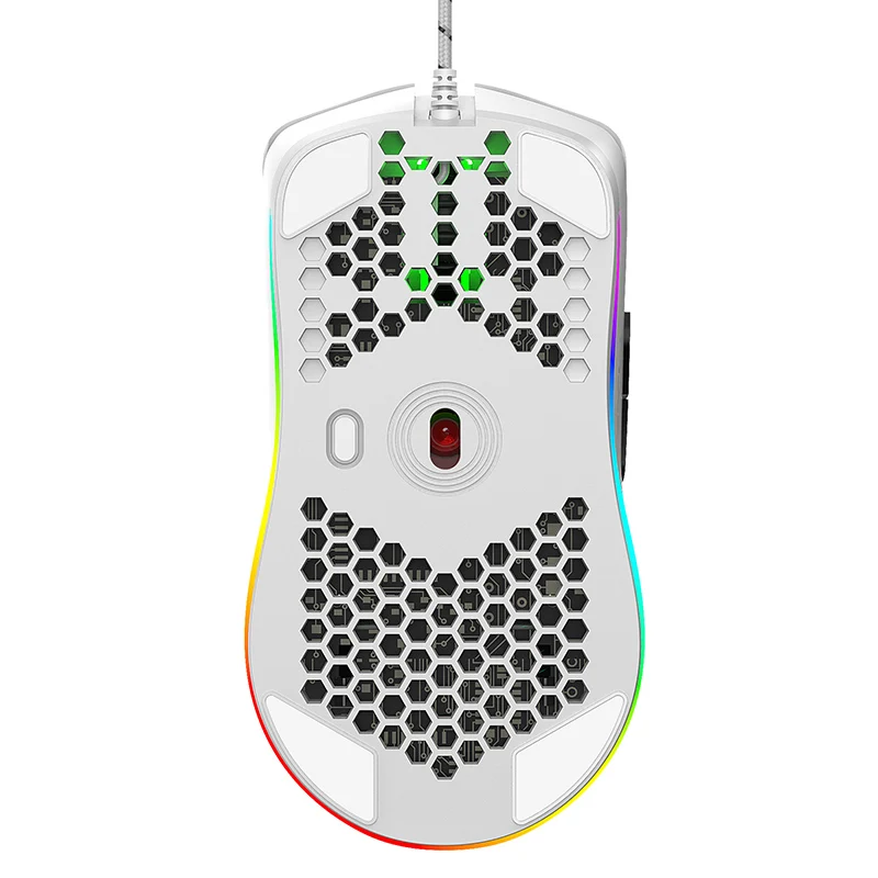 HXSJ J900 USB Wired Gaming Mouse RGB Gamer Mouses with Six Adjustable DPI Saće Hollow ergonomski dizajn Slika 3