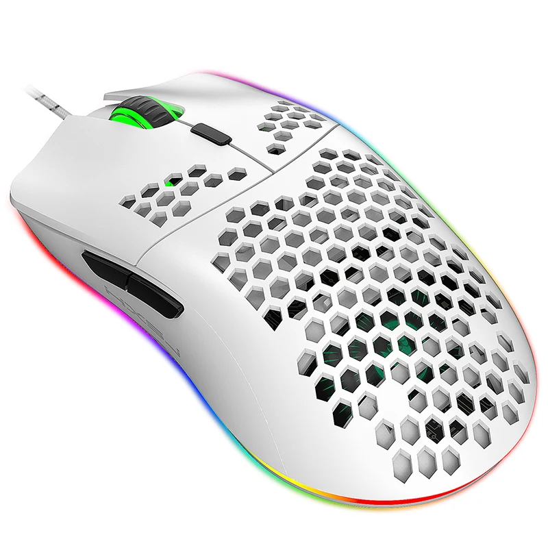 HXSJ J900 USB Wired Gaming Mouse RGB Gamer Mouses with Six Adjustable DPI Saće Hollow ergonomski dizajn Slika 4
