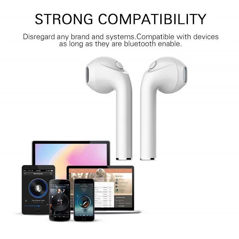 I7s TWS 5.0 Wireless Bluetooth Headphone for Huawei MediaPad M5 10 CMR-AL09 Tablet Earphone Music Earbud Charging Box Slika 1