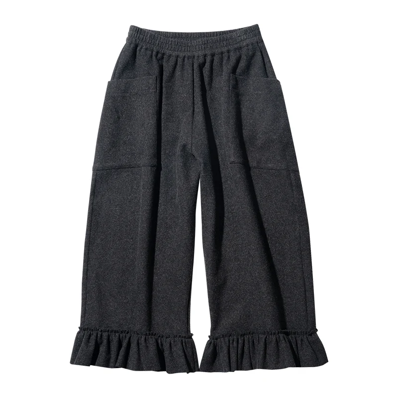 Imakokoni japanski slobodan jednobojnu široke hlače originalni dizajn раффлед široke hlače jesen 192752 Slika 3