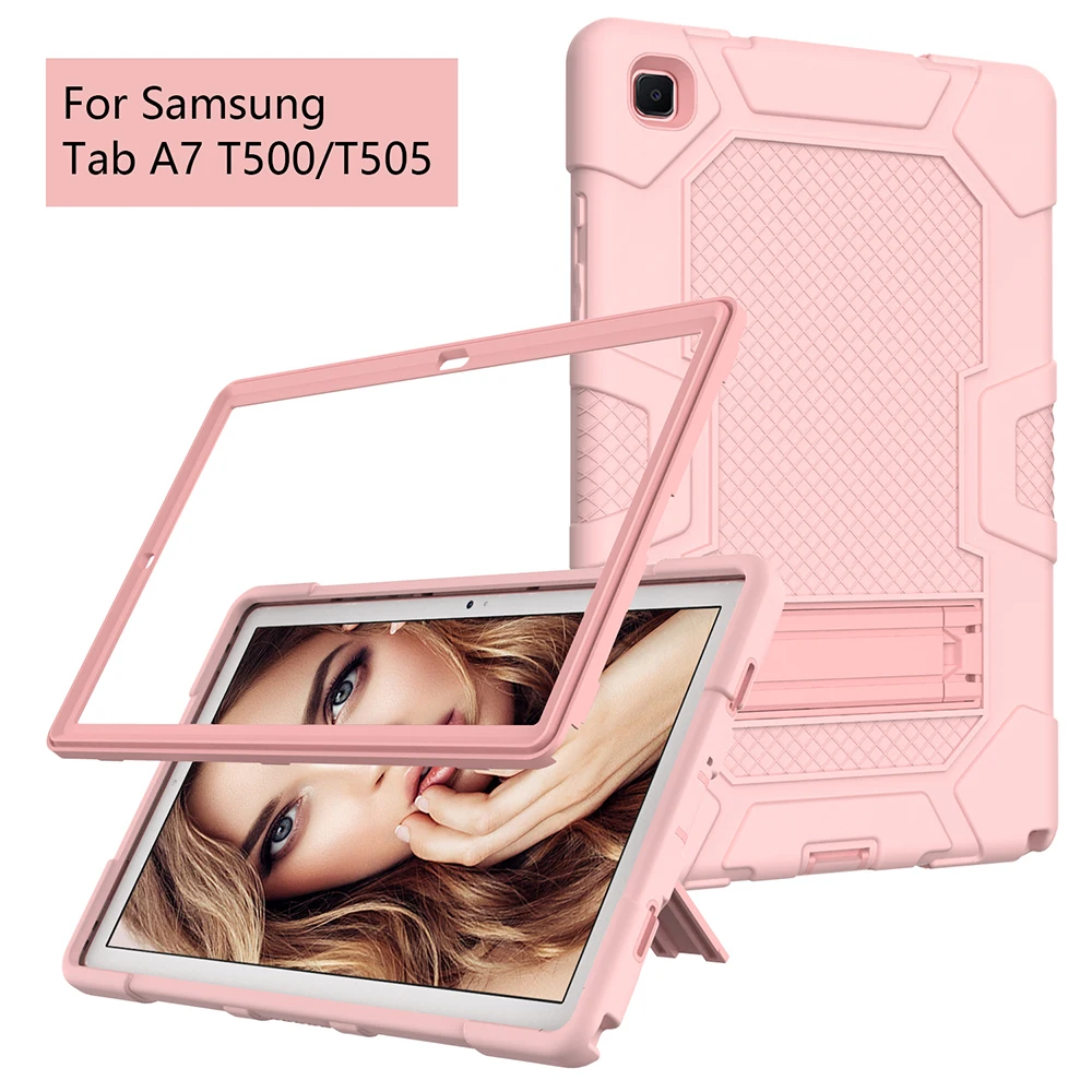 Kickstand torbica za Samsung Tab A7 T500 T505 šok-dokaz tableta Shell 3 sloj zaštite pad dokaz tvrdi torbica Slika 5