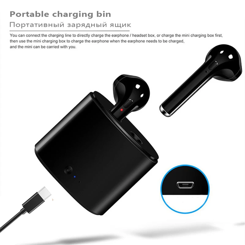 Mini Bežične Bluetooth slušalice Sport buke gaming slušalice s punjenje kutijom za Xiaomi Samsung, Huawei, LG telefon Slika 2