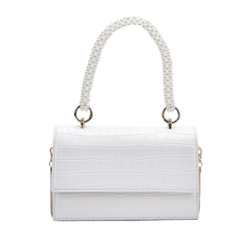 Moda dame umjetna koža torba 2020 biserno bijela boja ručka jednobojnu torbu elegantan ženski putovanja torba Slika 2