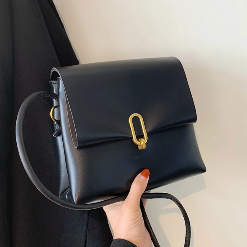 Moda torba za žene 2021 jesen novi dizajner soft umjetna koža Crossbody torbe pune boja retro velikog kapaciteta torba Slika 3