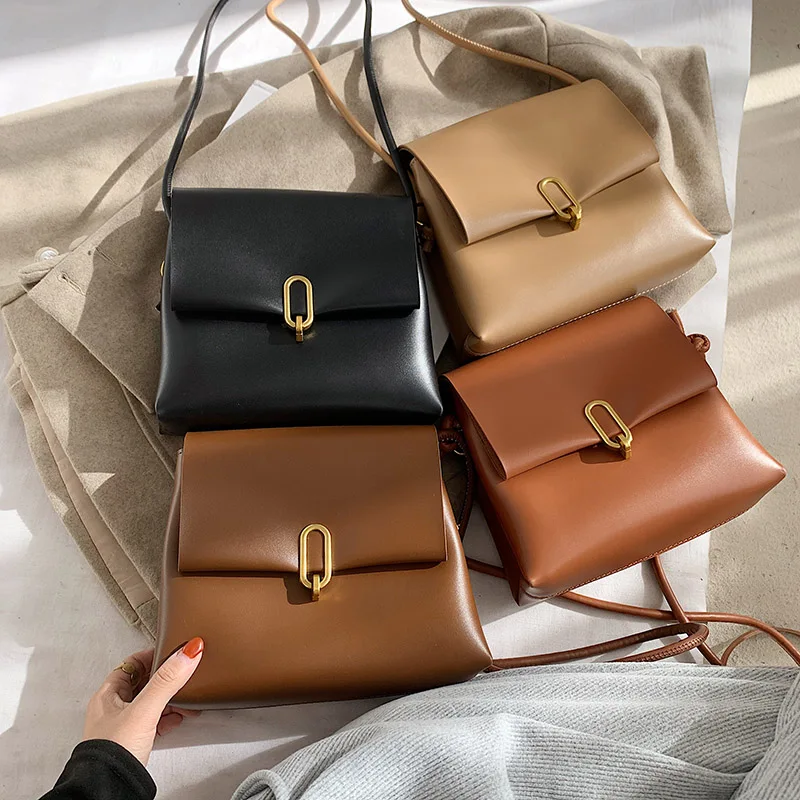 Moda torba za žene 2021 jesen novi dizajner soft umjetna koža Crossbody torbe pune boja retro velikog kapaciteta torba Slika 4
