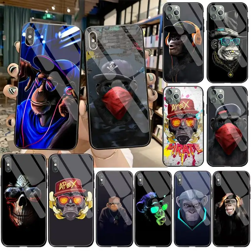 Moderan orangutan majmun telefon Case kaljeno staklo za iPhone 11 Pro XS XR MAX 8 X 7 6S 6 Plus SE 2020 case Slika 5