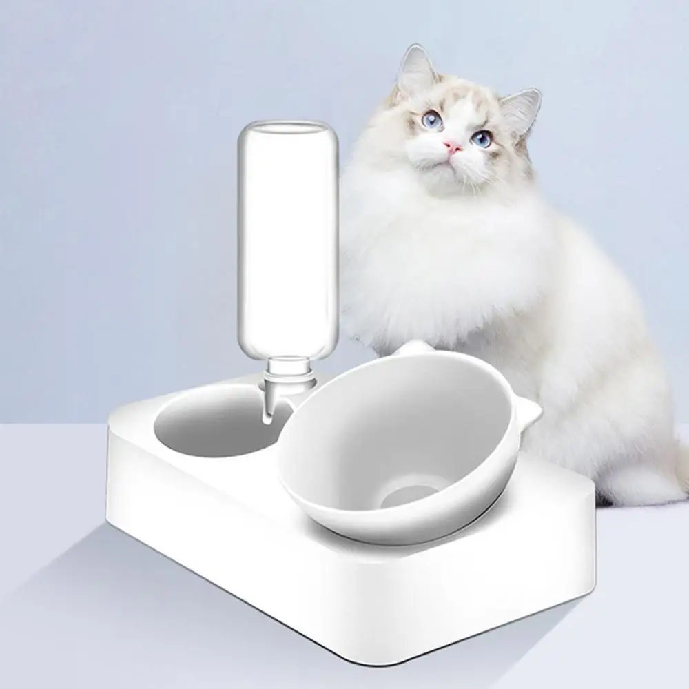 Nova Podesiva Tanjur Za Mačje Hrane Pet Feeder Water Bowl For Cats And Small Dogs Supplies Pet Cats Je Nagib Dual Čaša S Držačem Slika 1