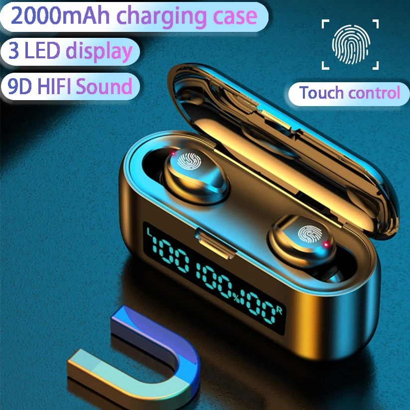 Novi bežične Bluetooth slušalice sa led zaslon 2000 mah punjenje torbica slušalice TWS sportske vodootporne slušalice zaslon osjetljiv na dodir za upravljanje Slika 3