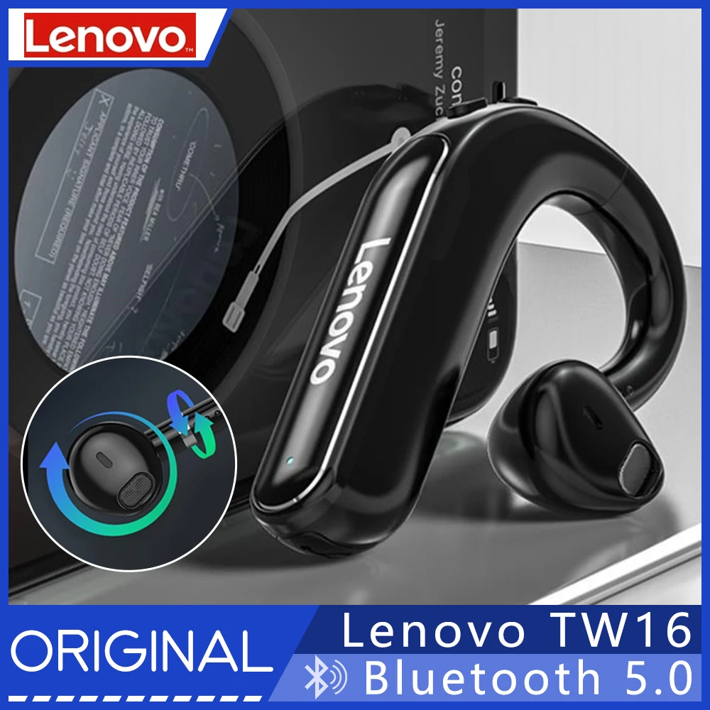 Originalni Lenovo TW16 Bluetooth slušalica Pro Uho kuka Bežične Bluetooth 5.0 slušalica s mikrofonom 40 sati vožnje sastanke Slika 4