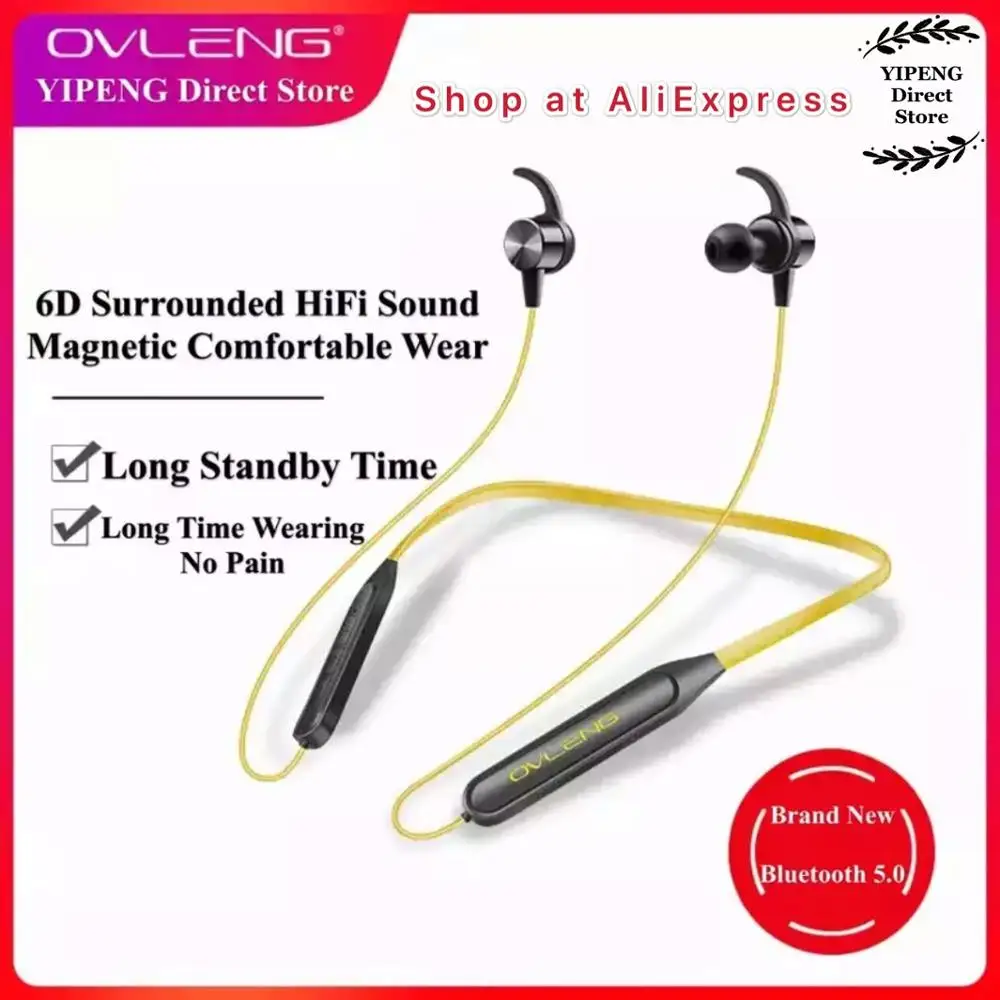OVLENG S18 Bežične Bluetooth slušalice sportski vratne maramicu magnetska slušalice mikrofon za handsfree stereo bas vodootporne slušalice Slika 2