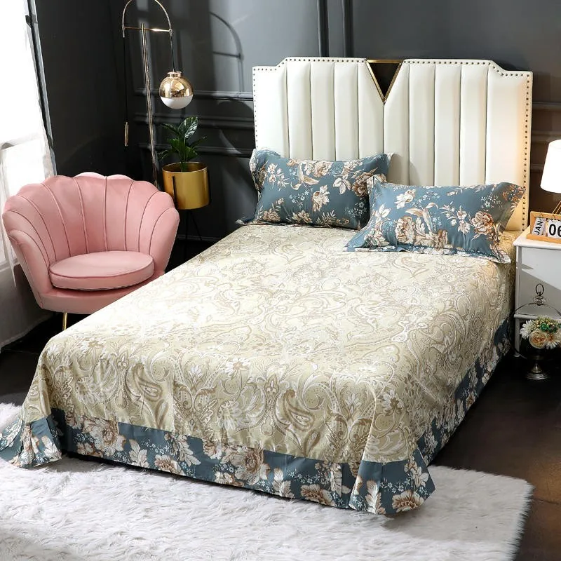Paisley je berba cvjetni print deka komplet egipatski pamuk ultra soft 4 kom. komplet posteljina s 1 krevetom krevetu 2 jastučnice Slika 2