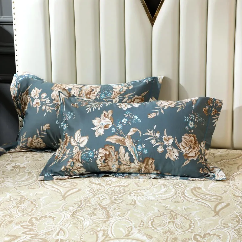 Paisley je berba cvjetni print deka komplet egipatski pamuk ultra soft 4 kom. komplet posteljina s 1 krevetom krevetu 2 jastučnice Slika 3