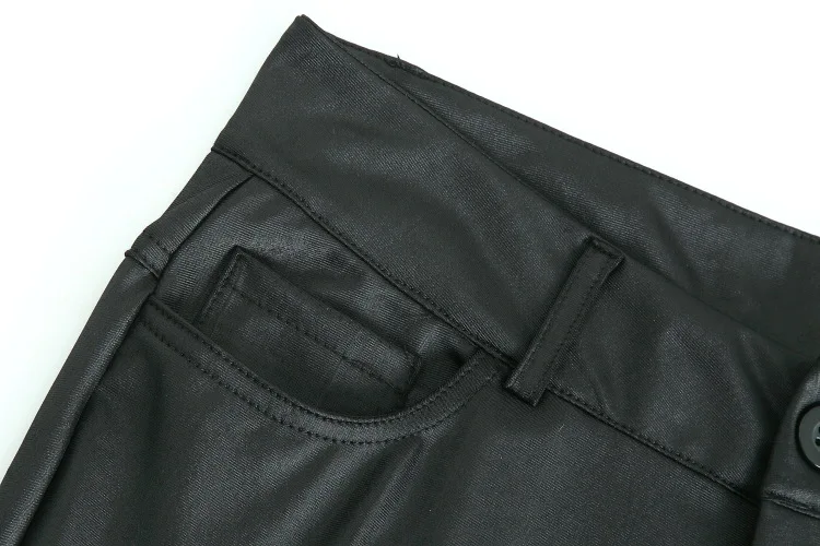 Proljeće žene umjetna koža hlače crni seksi protežu Bodycon hlače žene visokim strukom svakodnevne duge hlače olovka S-3XL R122504 Slika 2