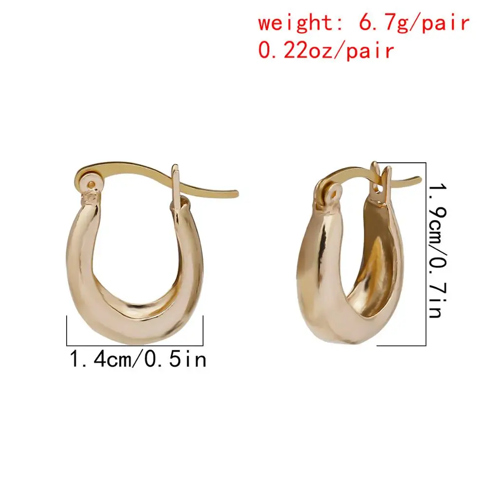 PuRui Punk Hoop Earrings Metal Geometric Statement Earrings for Women Gold Color Minimalist zimskim nakit poklon Slika 2