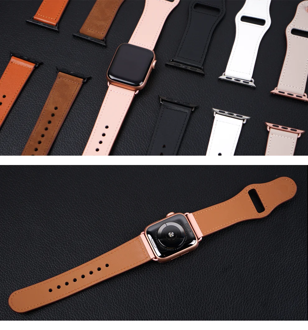 Remen za apple watch band petlja od prave kože 42 mm 38 mm remen za sat iwatch 44 mm 40 mm series se 6 5 4 3 2 1 narukvica remen Slika 3