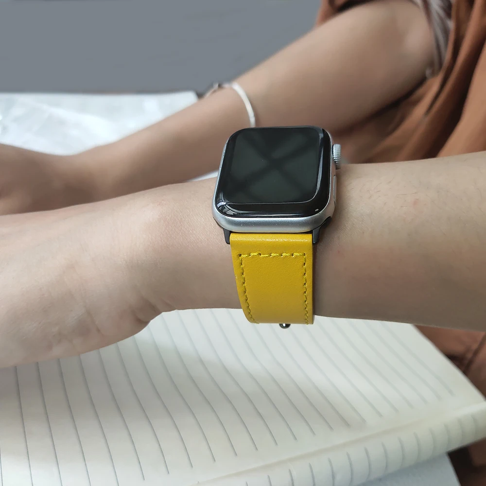 Remen za apple watch band petlja od prave kože 42 mm 38 mm remen za sat iwatch 44 mm 40 mm series se 6 5 4 3 2 1 narukvica remen Slika 4