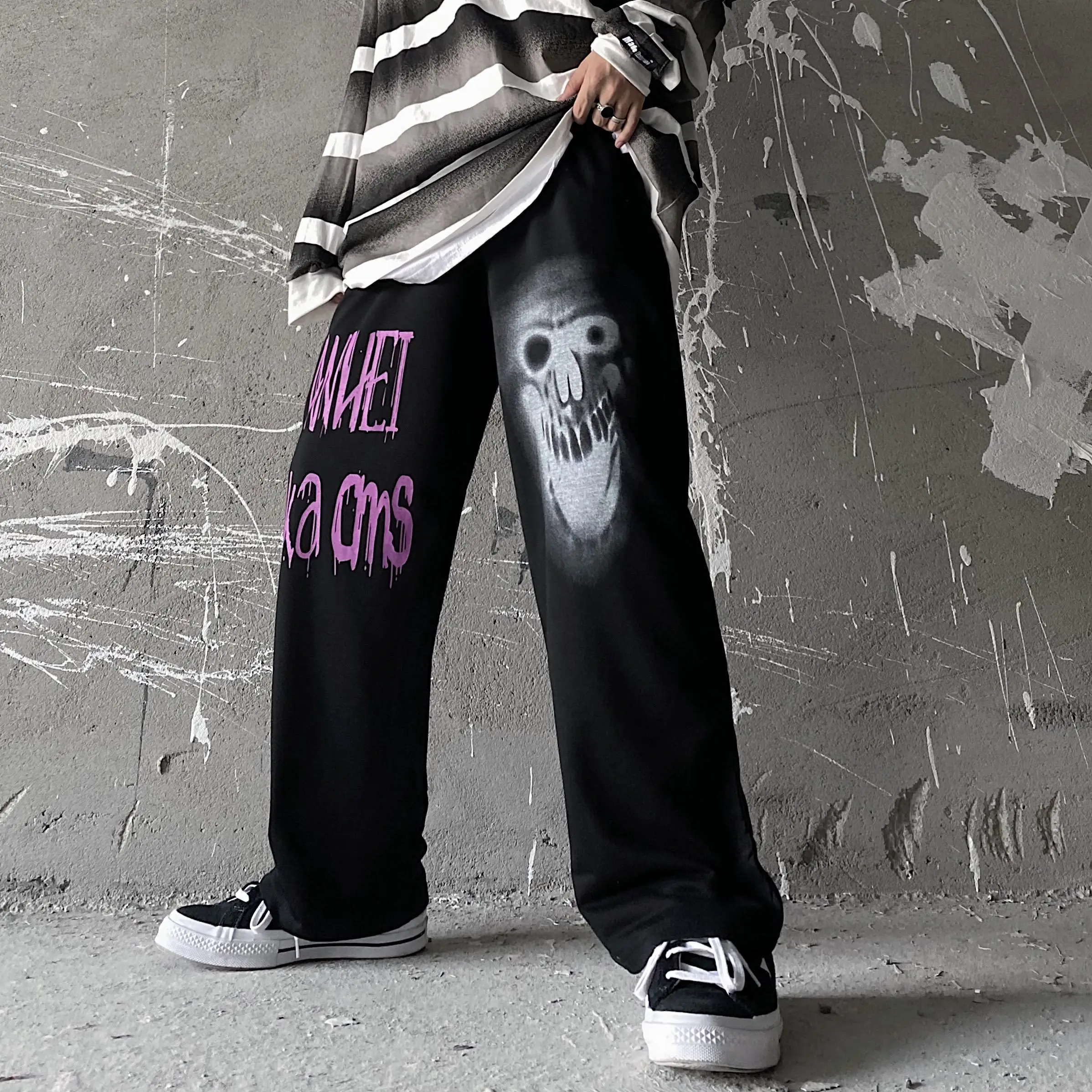 Svakodnevne Gotički Hlače Ulica Odjeća Žene High Street Joggers Hlače Hip-Hop I Rock Hlače Proljeće Ljeto Punk Hlače-Teretni Žene Slika 5