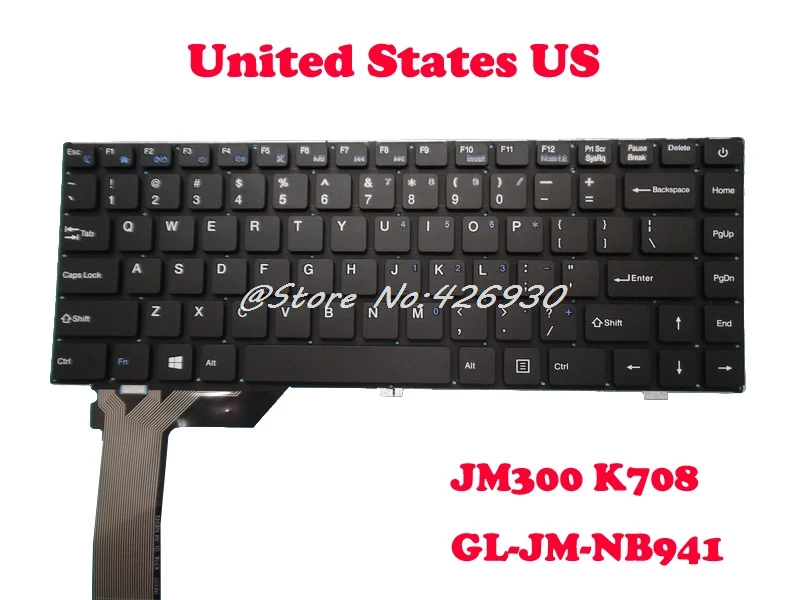 Tipkovnica laptop za Toposh T14 PRIDE-K2809 SCDY-300-2-07 JM300 K708 GL-JM-NB941 MB3008011 YXT-NB93-85 engleski US ruski HR Slika 2