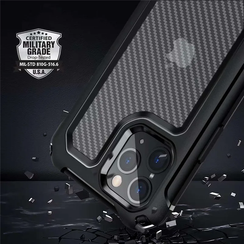 Torbica za telefon od karbonskih vlakana za iPhone 12 11 Pro Max XS MAX XR 7 8 6 Plus X Luxury brand soft TPU case for iphone SE 2020 Cover Case Slika 2