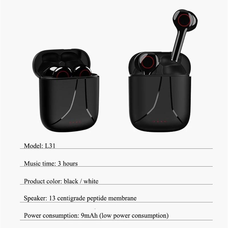 TWS L31 mini Bluetooth slušalice su Bežične udoban IPX7 vodootporan sportski slušalice glazbene slušalice za Xiaomi Huawei Iphone Slika 4