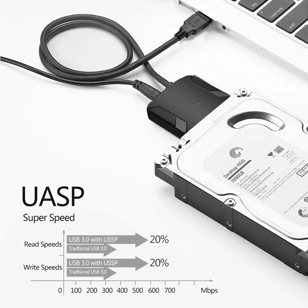 USB 3.0 do 2.5 / 3.5 inča IDE, SATA hard disk, ac adapter za HDD Transfer Converter kabel VH99 Slika 1