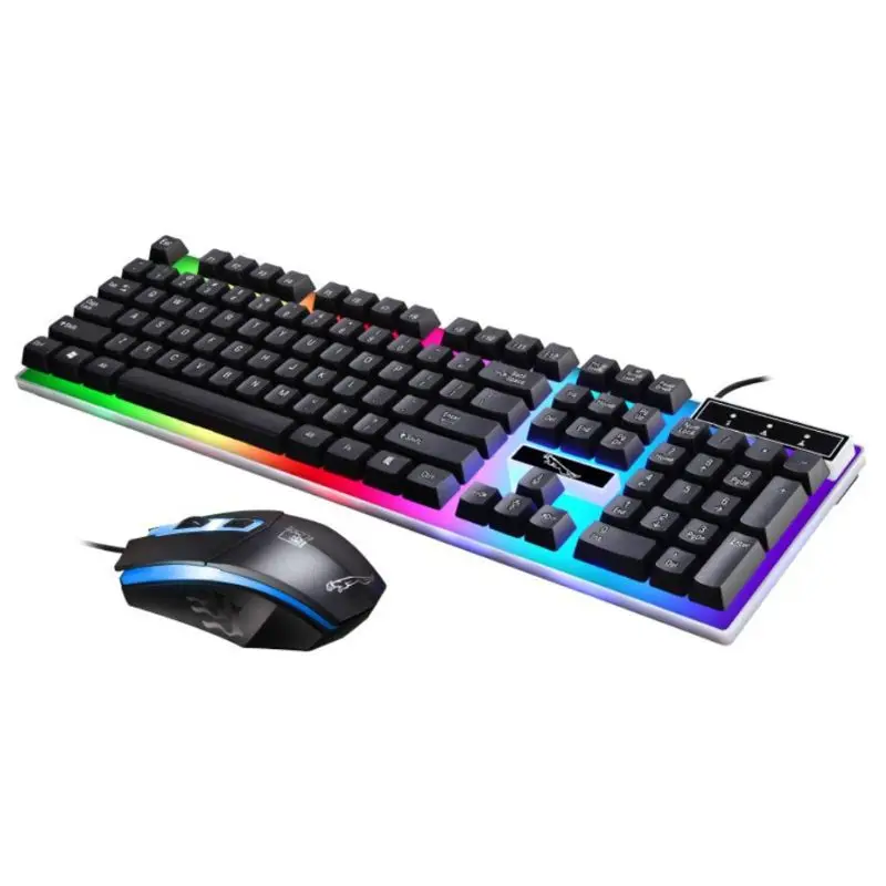USB punjenje Light Keyboard and Mouse Kit Rainbow, LED gaming oprema za PS4 Slika 2