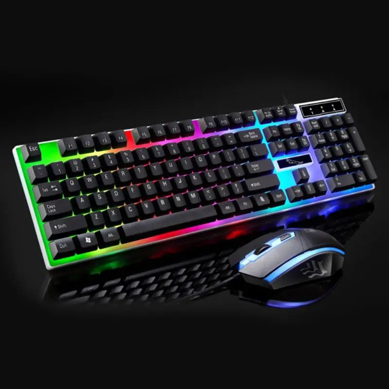 USB punjenje Light Keyboard and Mouse Kit Rainbow, LED gaming oprema za PS4 Slika 3