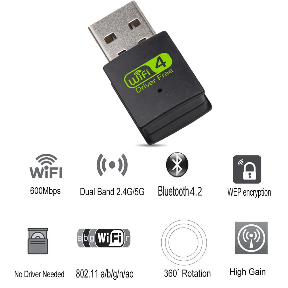 USB WiFi i Bluetooth adapter dual-band wireless vanjski prijemnik Dongle za prijenosna RAČUNALA JHP- Slika 3