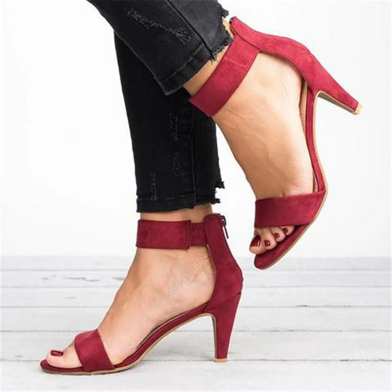 Vanjski čarapa godišnje cipele s visokom petom širok remen sandale ženska zapatos de mujer tanka peta Cipele Sandalias Mujer Drop Shipping Slika 3