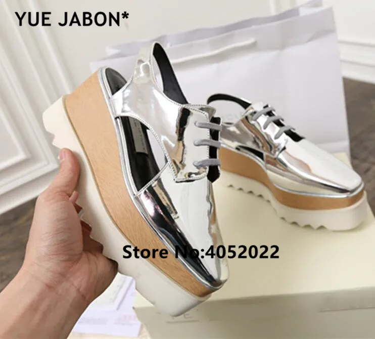 YUE JABON metalik sandale na platformu ljetna obuća Ženska Sapato Star vanjski čarapa buckle kožne sandale klinovi svakodnevni Zapato Mujer Slika 5