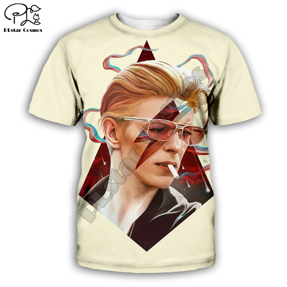 YX Girl 2019 Summer Casual T shirt Men 3d Print David Bowie, T-shirt majice kratki rukav tees vrhovima дропшиппинг Slika 3